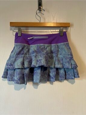 ivivva Lululemon Purple blue  Tennis  Girls Pleated Pace Rival Skirt Sz 10